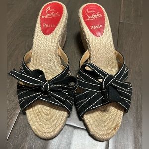 Christian Louboutin Raffia Wedges